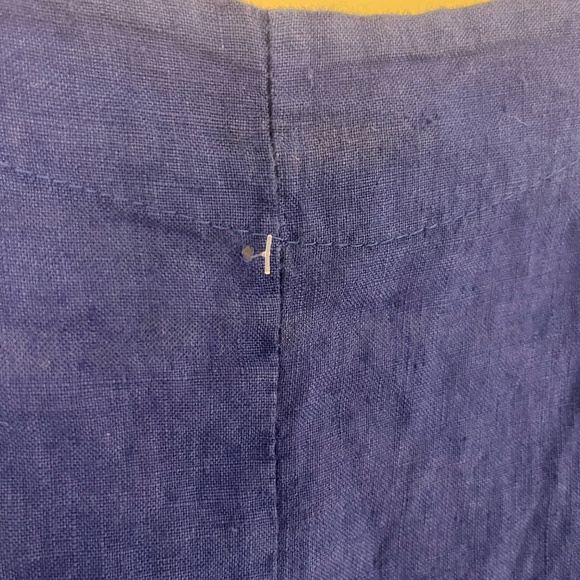 Carmella 100% Linen Tunic Made in Italy Pockets Blue Shirt Floral XXL NWT - Picture 6 of 11